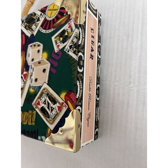 Cigar Box Jackpot Purse Cards Dice Gambling Las Vegas Purse top handle - Picture 5 of 16